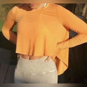 Women’s Free People Movement Cadence Layering Tee Top In Orange Size Small